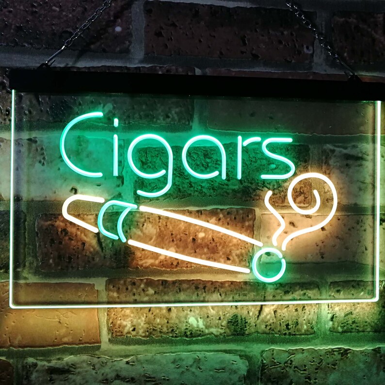 Cigars Lover Room DÃ©cor Dual Color LED Neon Sign St6-i2335 - Etsy