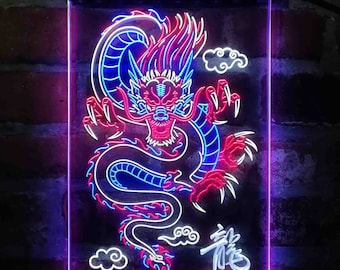 雲の中の中国の龍の文字3色LEDネオンサイン st9-i3225 - Etsy 日本