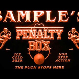 Name Personalized Custom Hockey Penatly Box Bar Beer Neon Sign st3-qt-tm