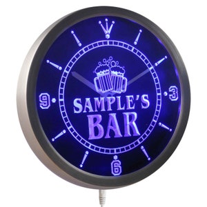Name Personalized Custom Home Bar Beer Mugs Cheers Neon Sign LED Wall Clock ncw-tm