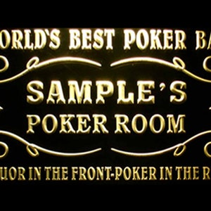 Name Personalized Custom World&#39;s Best Poker Room Liquor Bar Beer Neon Sign st3-qn-tm