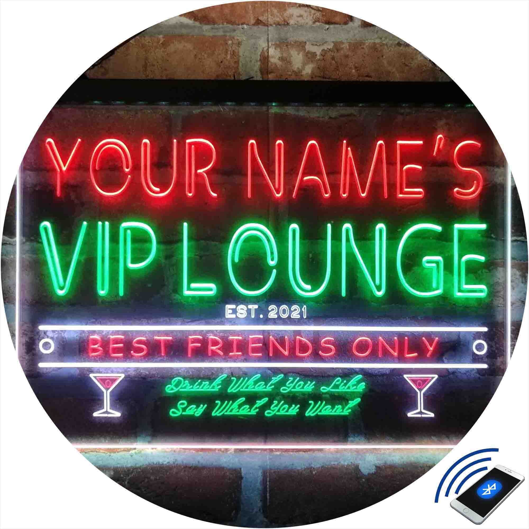 Pub Vip Sign Personalized VIP Lounge Bar Club Pub Home Bar Tri-color LED Neon Light ...