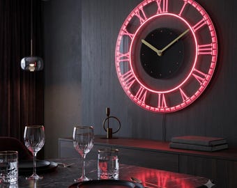 Big Ben Roman Illuminated Edge Lit Bar Beer Neon Sign Wall Clock with LED Night Light cnc2003
