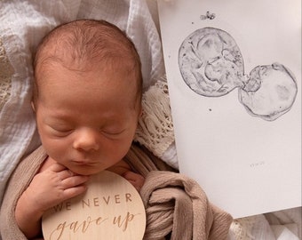 Watercolor Embryo Art: Hand-Painted IVF Nursery Decor
