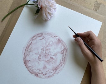 Watercolor Embryo Art: Hand-Painted IVF Baby Scan Nursery Decor