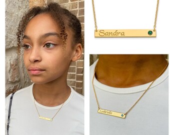 Birthstone Nameplate - Etsy
