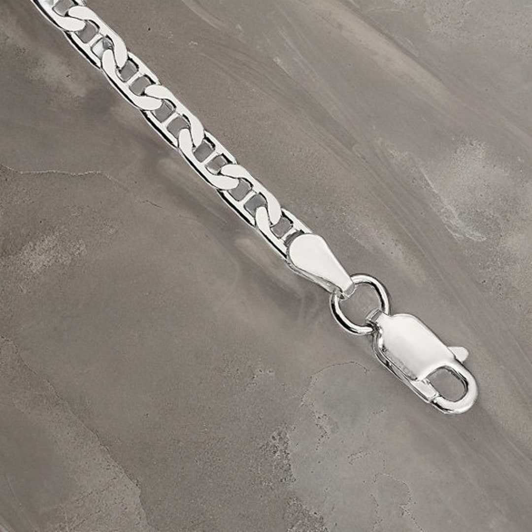 Sterling Silver Anchor Chain Anklet 3mm Silver Ankle Bracelet 9 & 10