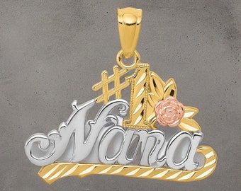14K Yellow Gold I Love NANA Heart Pendant / 3 Styles / #1 NANA. Charm / We Love you Nana Pendant /Gift Box Included / Made in USA