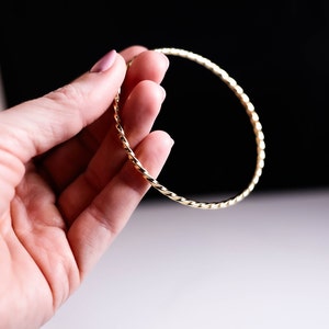 Elegant 10k 2.50mm Twisted Slip-on Bangle Stylish Gold Jewelry Gift Box Included Real Gold Not Plated or Filled image 5