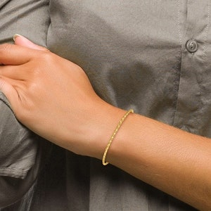 Elegant 10k 2.50mm Twisted Slip-on Bangle Stylish Gold Jewelry Gift Box Included Real Gold Not Plated or Filled image 7