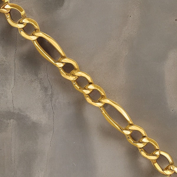 14k Yellow Gold Figaro Chain Anklet 3.5mm Gold Ankle Bracelet 9inches & 10 inches -Gift Box Included Genuine 14k Gold (Not Plated or Filled)