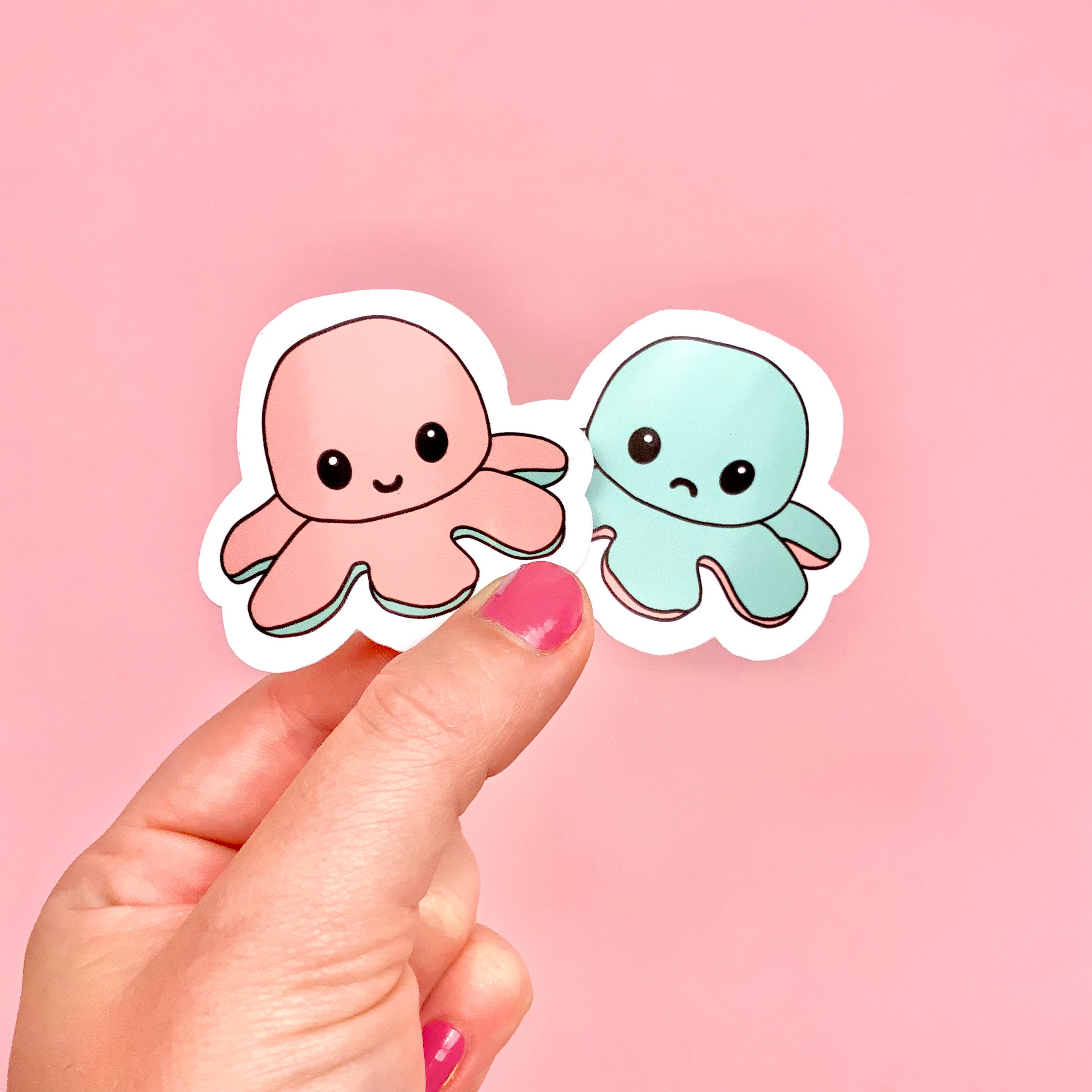Mood Octopus Sticker Laptop Stickers Reversible Octopus Etsy UK