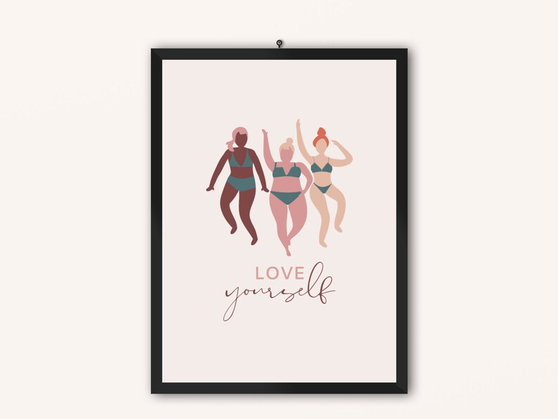 Love Your Body Positive Quote Print Positive Body Image Etsy UK