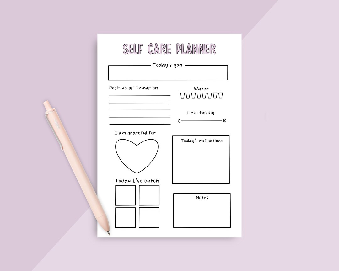 Self Care Planner Self Care Notepad A5 Daily Planner Etsy UK