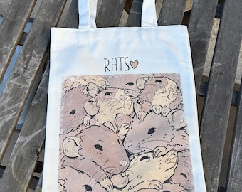 Rats tote bag- double sided