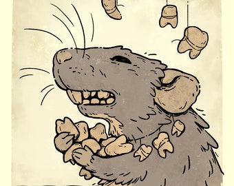 Toothy rat art print