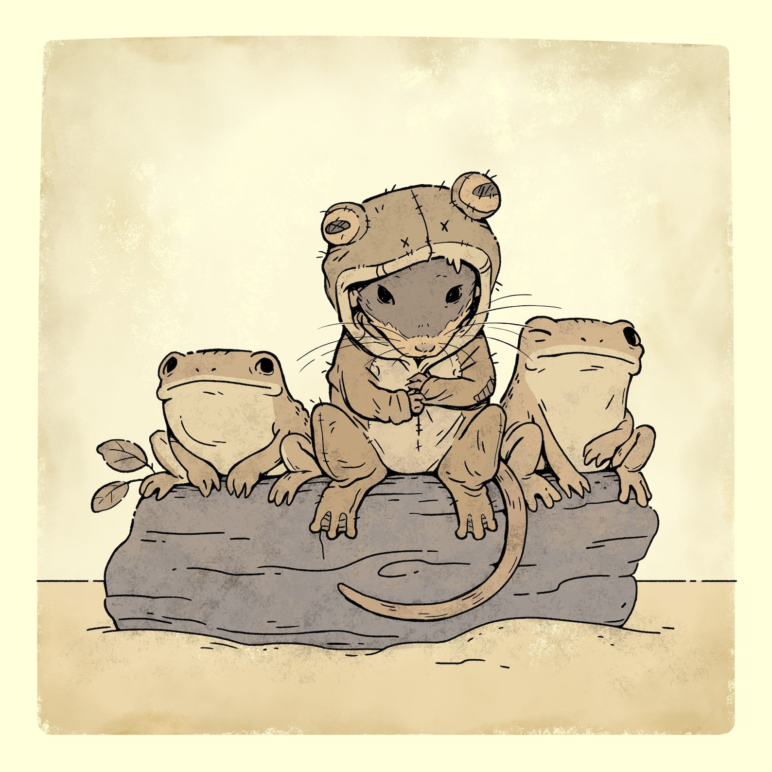 Frog Catching Rat Frogs and Rat Art Print 8”x8” - Etsy