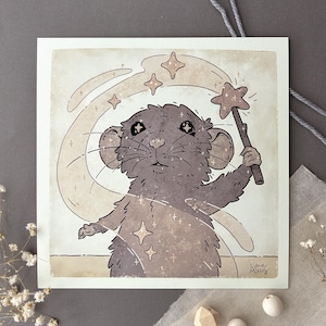 Wydruk artystyczny „Glimmer Rat” 8”x8”