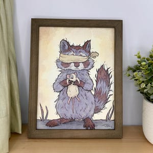 Raccoon and rat- art print