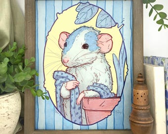 Portrait of a Fancy Rat Art Print