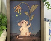 夜のネズミのアートプリント - Etsy 日本