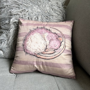 Federa per cuscino a forma di ratto addormentato, 14"x14"