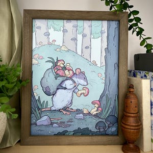 Mushroom rat art print-whimsical children’s illustration