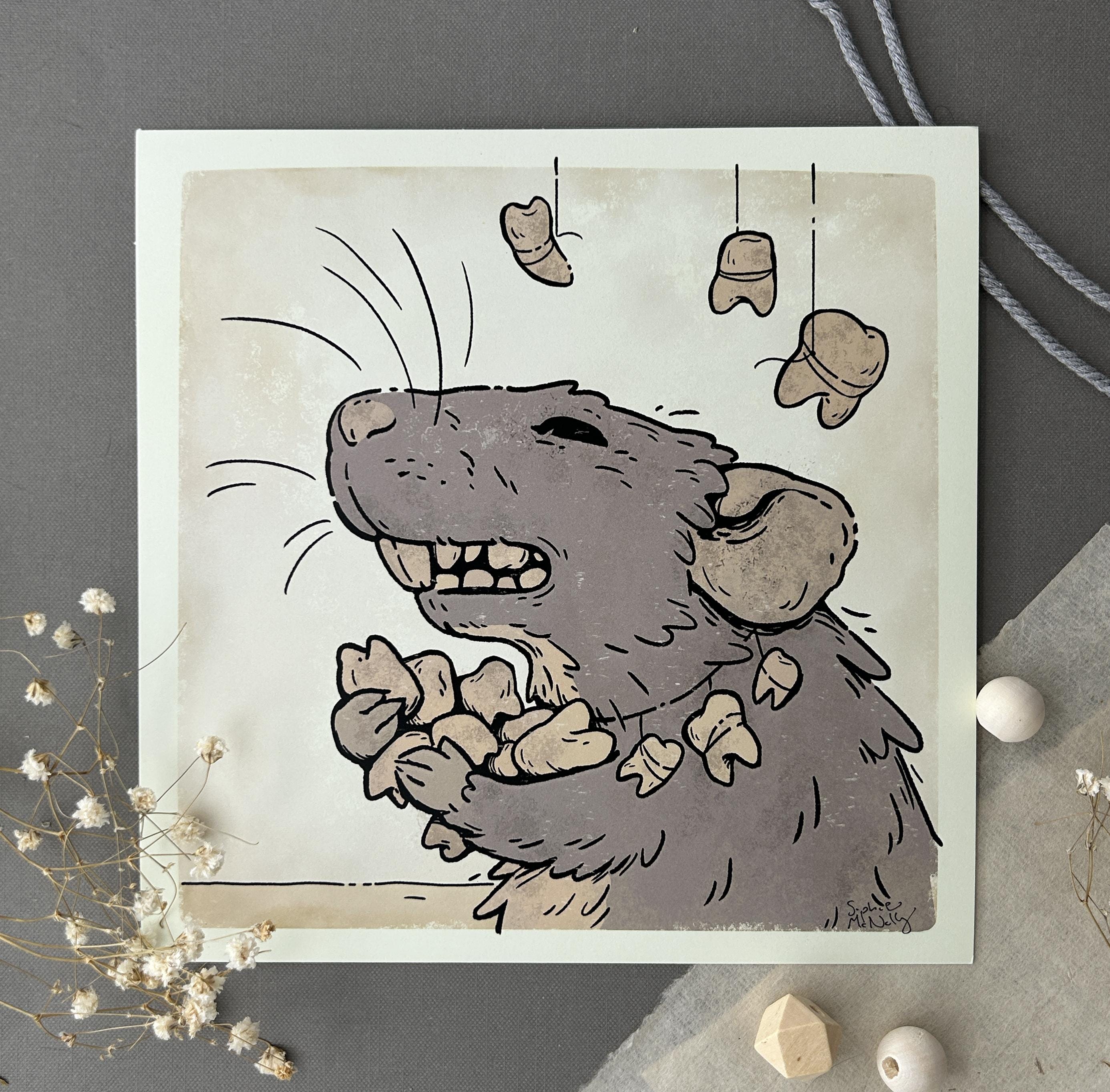 Toothy rat art print