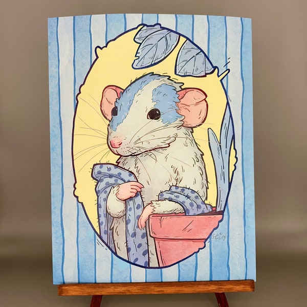 Portrait of a Fancy Rat - art print - whimsical children illustrations