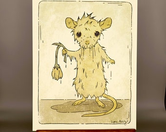 Soaked rat art print