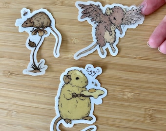 clear backed rat stickers