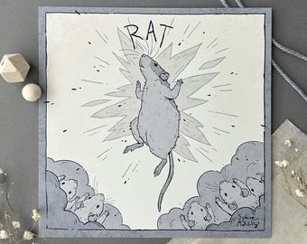 Beheld Rat Art Print 8”x8” - Etsy
