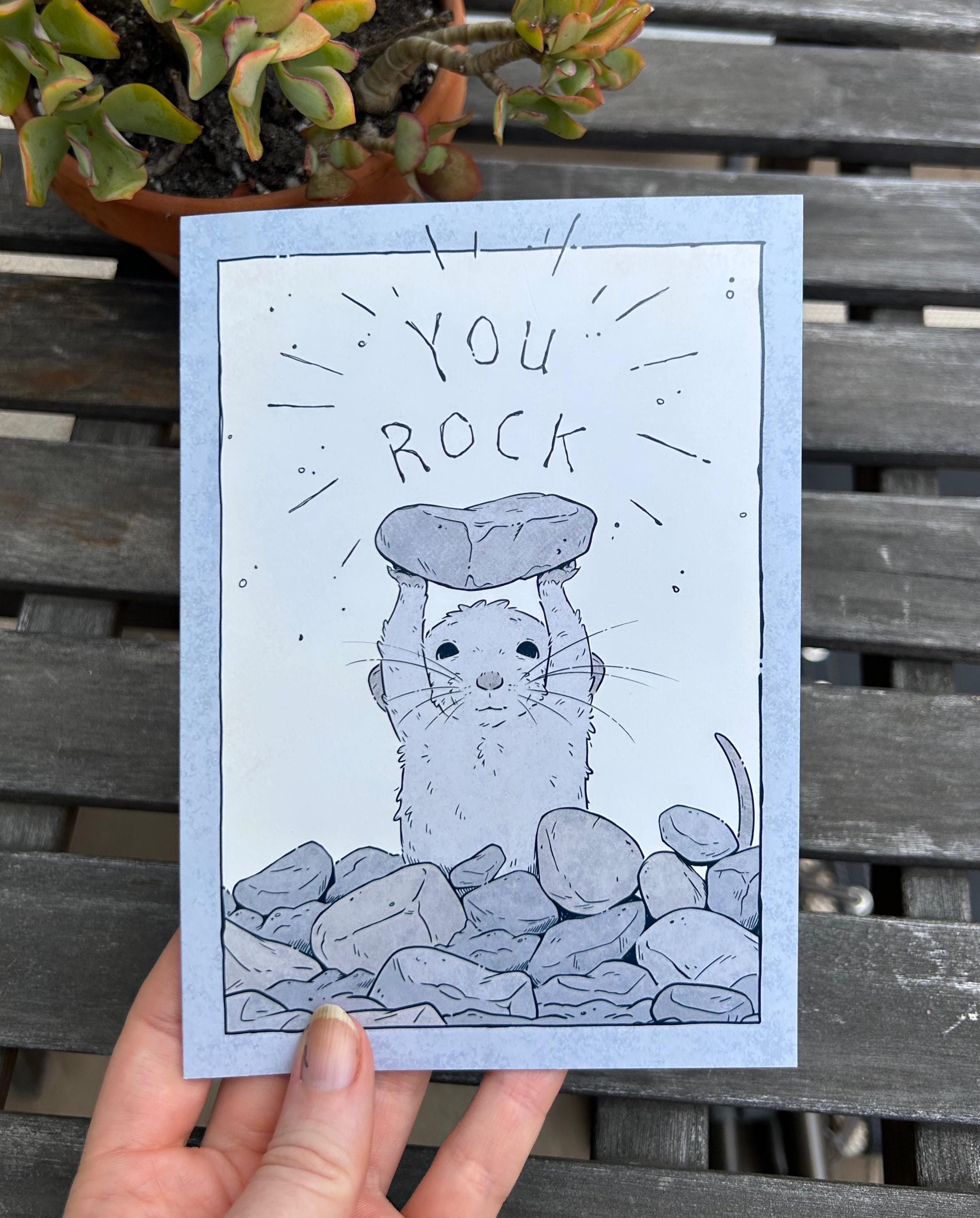 You Rock Rat Card - Friendship, Thank You, Birthday - Etsy