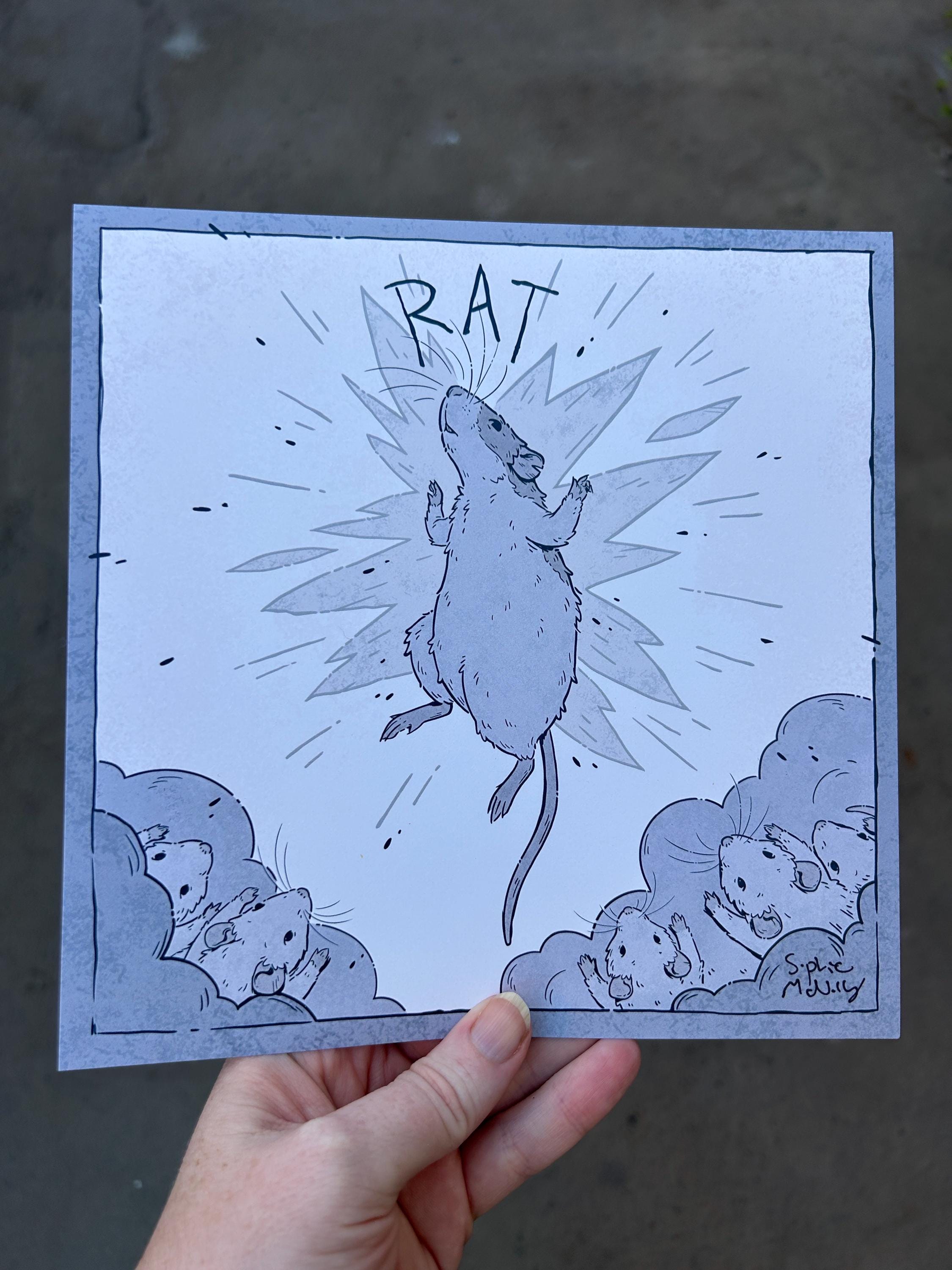 Beheld Rat Art Print 8”x8” - Etsy