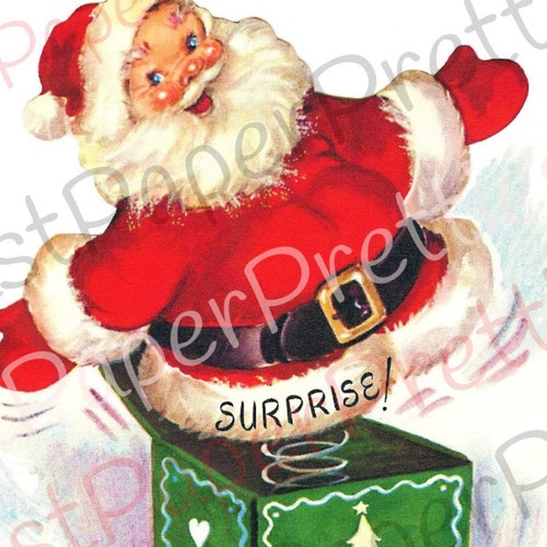 Retro Santa Printable Digital Download Christmas Printable | Etsy