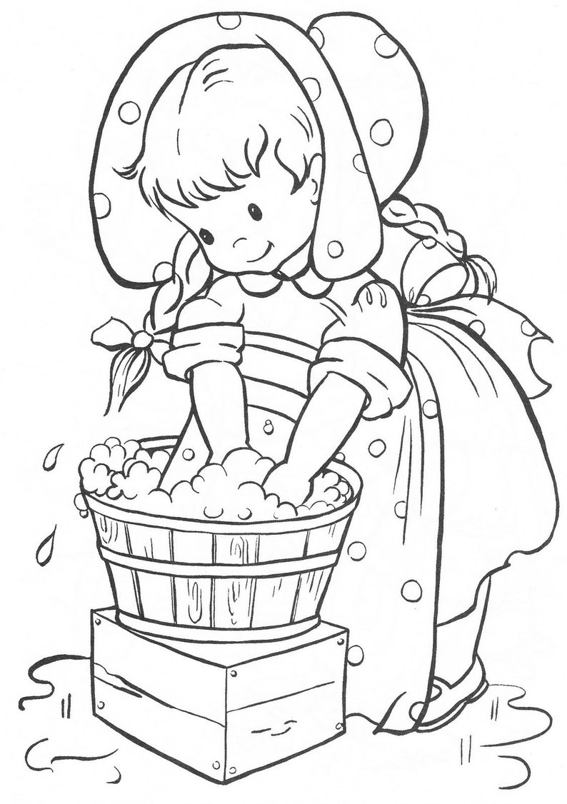 Clip Art Vintage Printable Coloring Pages Poppy S Coloring Book 1952 Pdf Instant Digital Download Cute Kitsch Boys Girls Playing Children 22 Pages A3 Art Collectibles