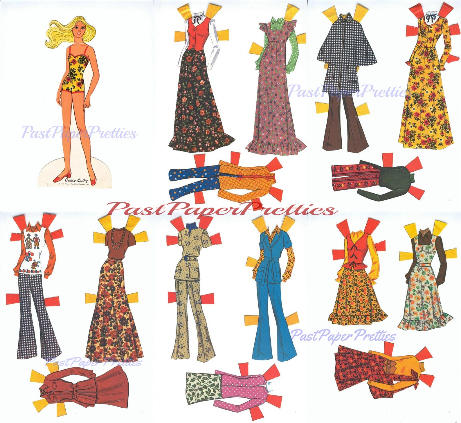 Vintage Paper Dolls Calico Cathy Retro Fashion Doll C. 1976 Etsy