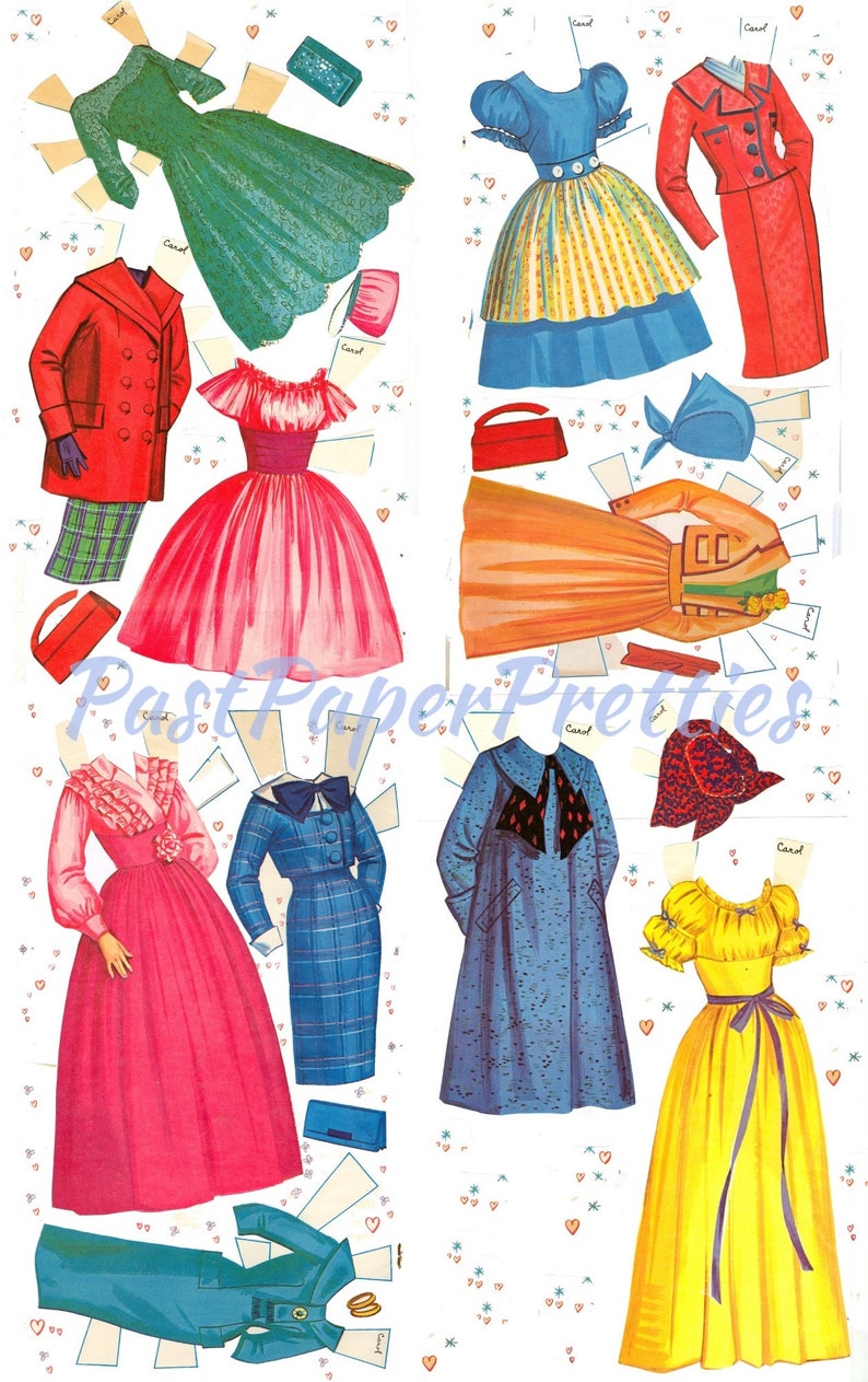 Vintage Movie Star Paper Dolls Carol Lynley c. 1960 Printable Etsy