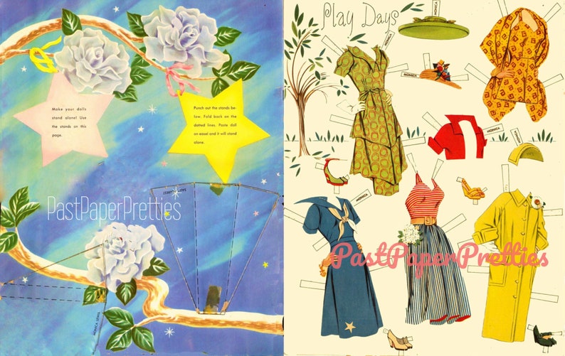 Vintage Movie Star Paper Dolls Starlets c. 1951 Printable PDF Etsy