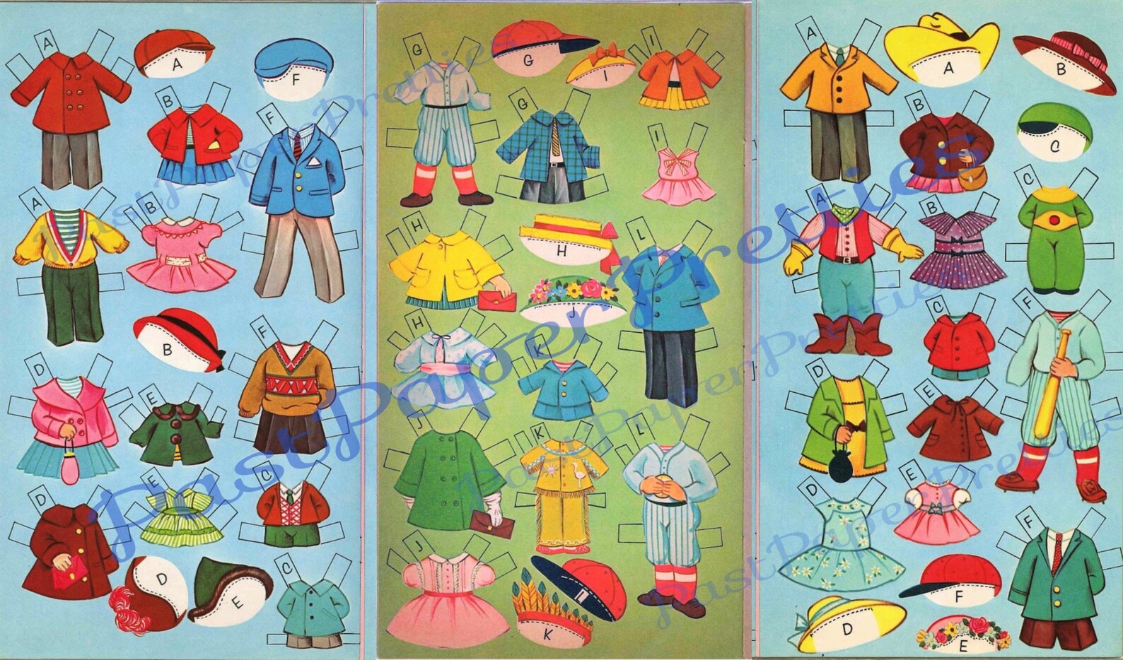 Vintage Paper Dolls A Dozen Cousins 12 Cute Stand up Dolls Etsy