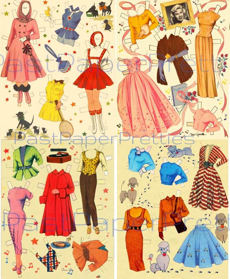 Vintage Movie Star Paper Dolls Doris Day CutOut Doll c. 1954 Etsy
