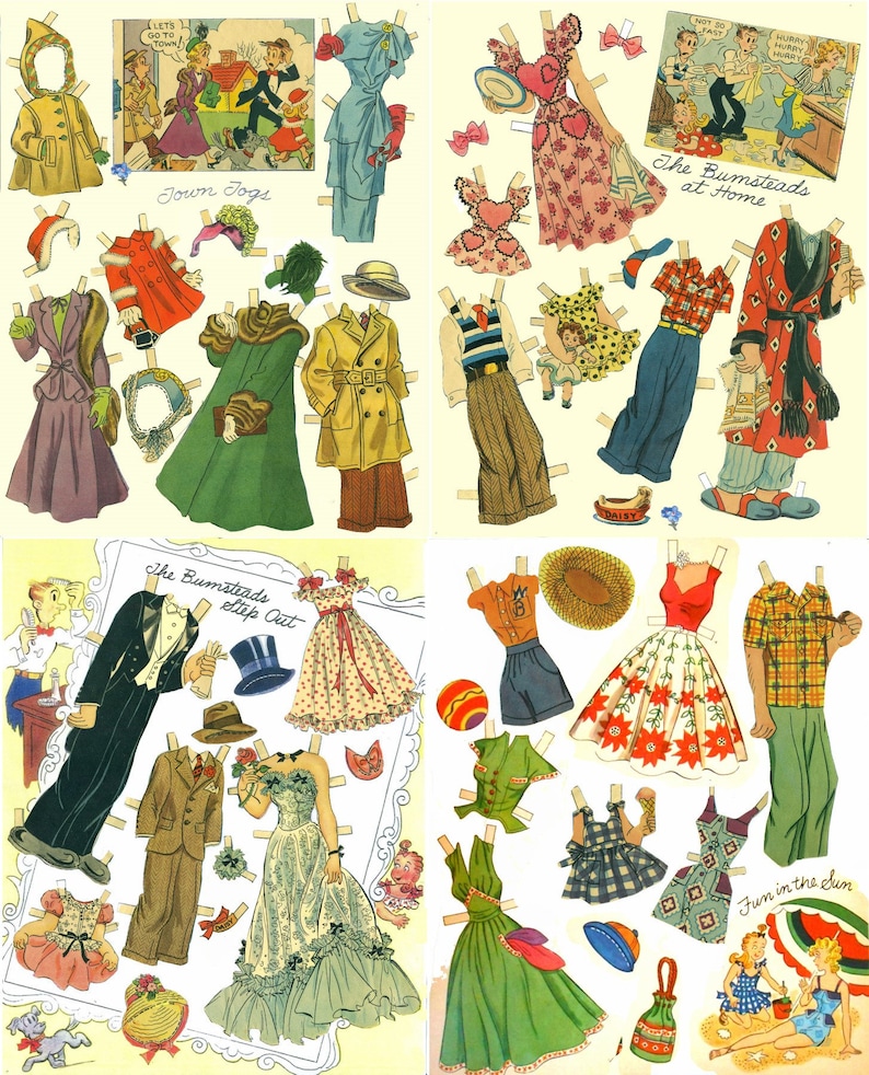 vintage paper dolls blondie cut out dolls c 1949