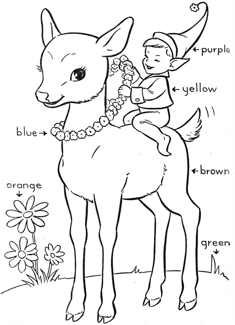 Vintage Printable Coloring Pages Wendys Coloring Book 1954 PDF | Etsy
