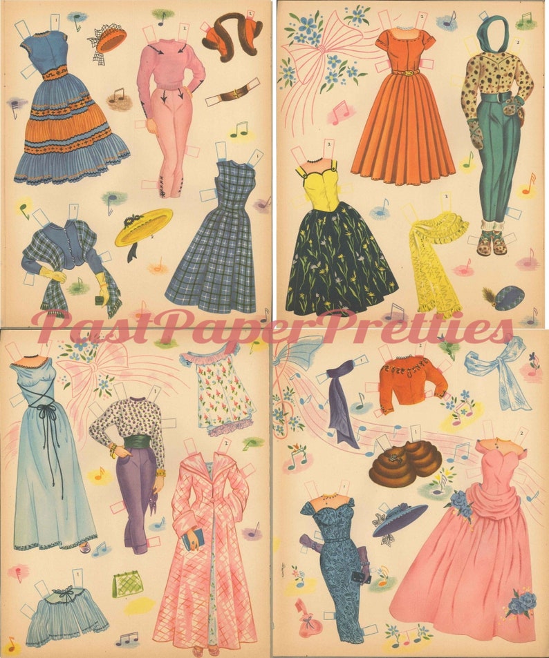 Vintage Movie Star Paper Dolls Dinah Shore c. 1954 Printable Etsy