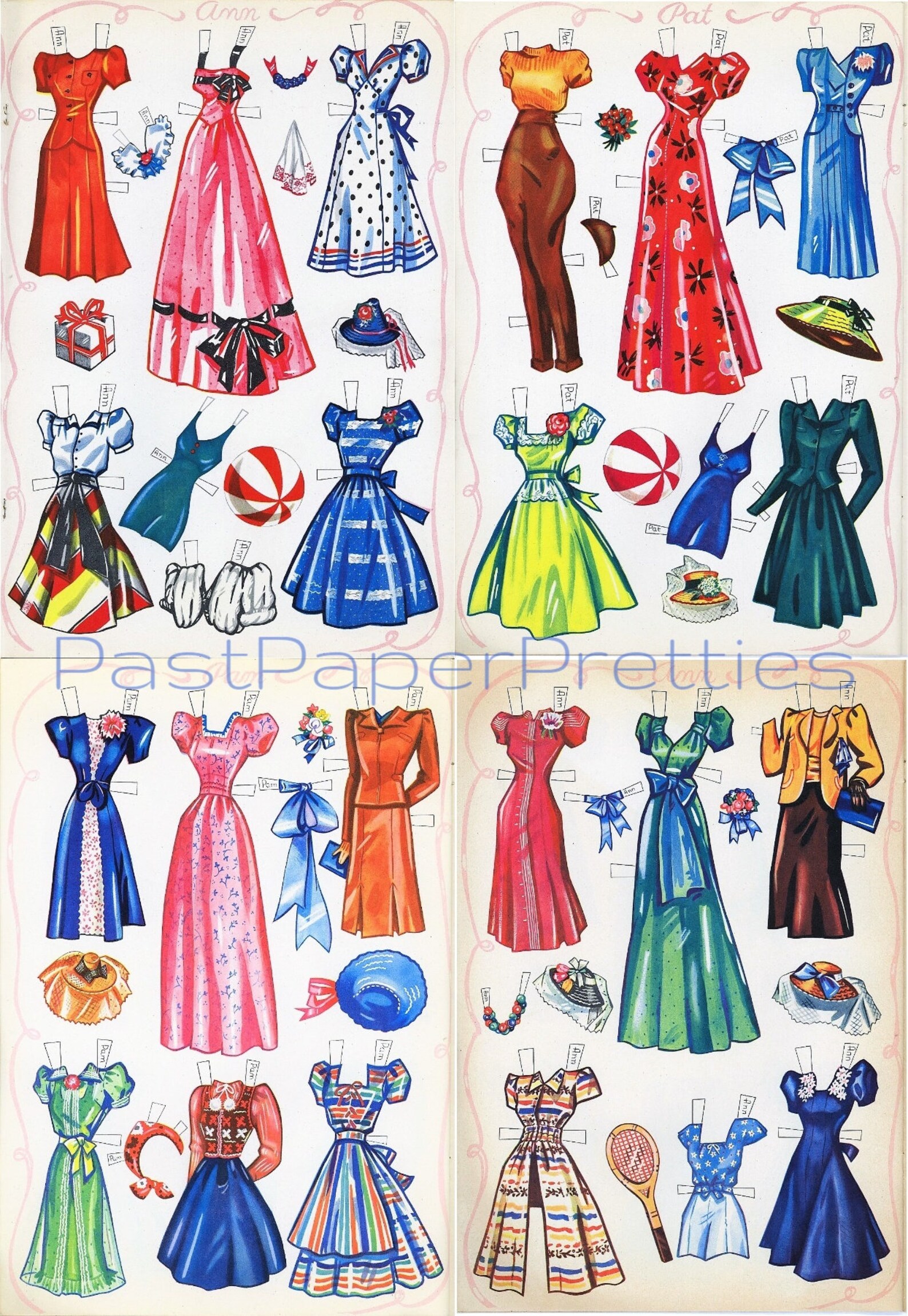 Vintage Paper Dolls on Parade C. 1940s Printable PDF Instant | Etsy