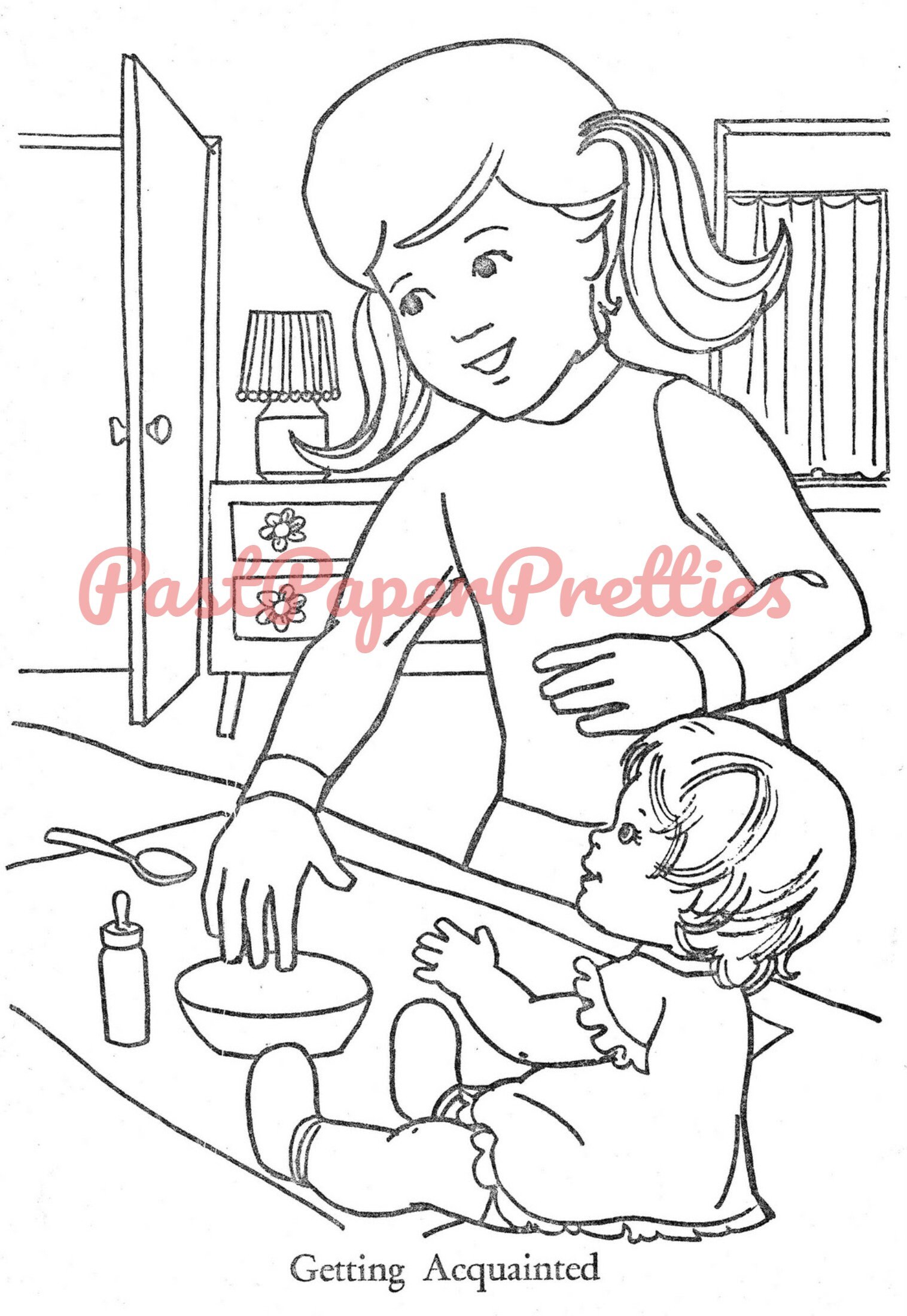 Vintage Printable Coloring Book Pages Baby Alive Doll c. 1976 | Etsy