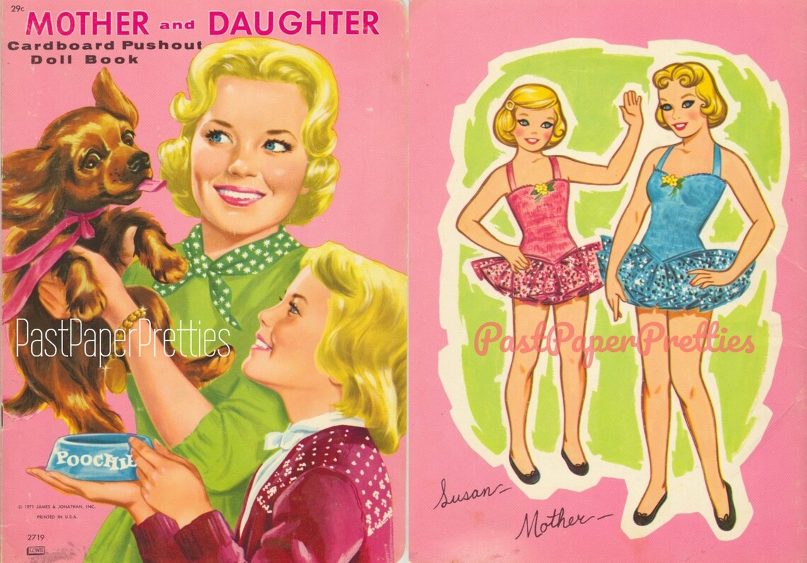Vintage Paper Dolls Mother and Daughter Doll Book C. 1971 Etsy