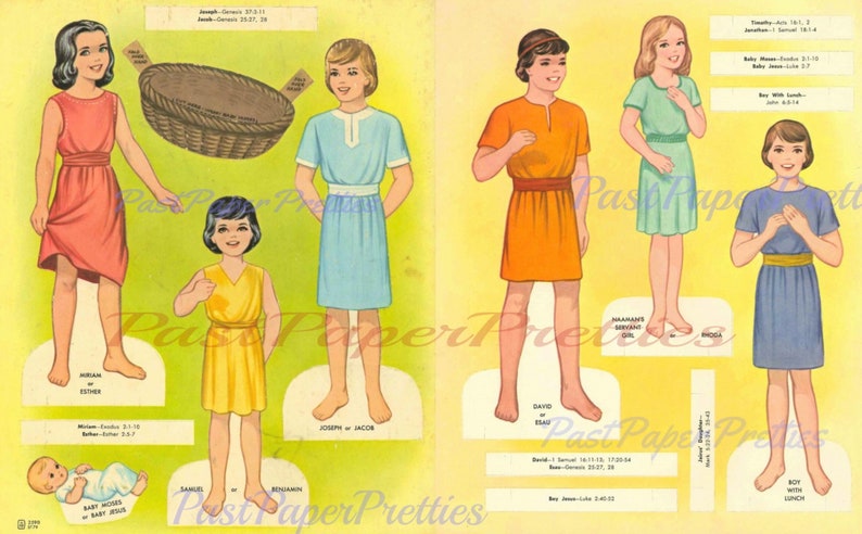 Vintage Paper Dolls Bible Children c. 1960s Printable PDF | Etsy