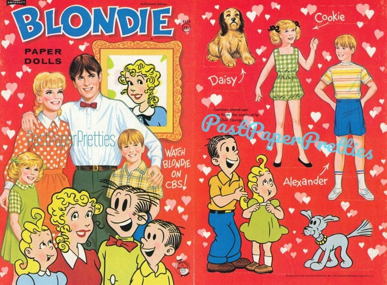 Vintage Paper Dolls Blondie TV Show c. 1968 Printable PDF Etsy