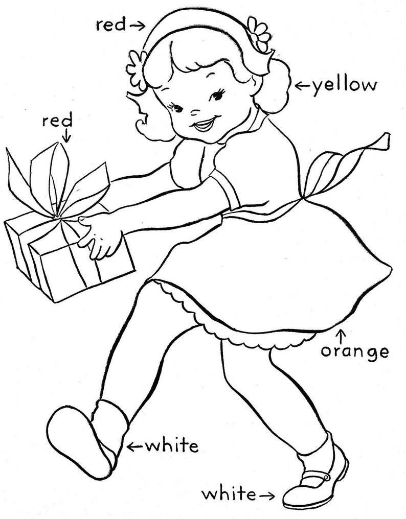 Vintage Printable Coloring Pages Wendys Coloring Book 1954 PDF | Etsy